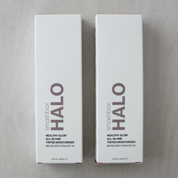 2 NEW Smashbox Halo Healthy Glow All-in-1 Tinted Moisturizers SPF 25 Tan Full Sz - Picture 2 of 9